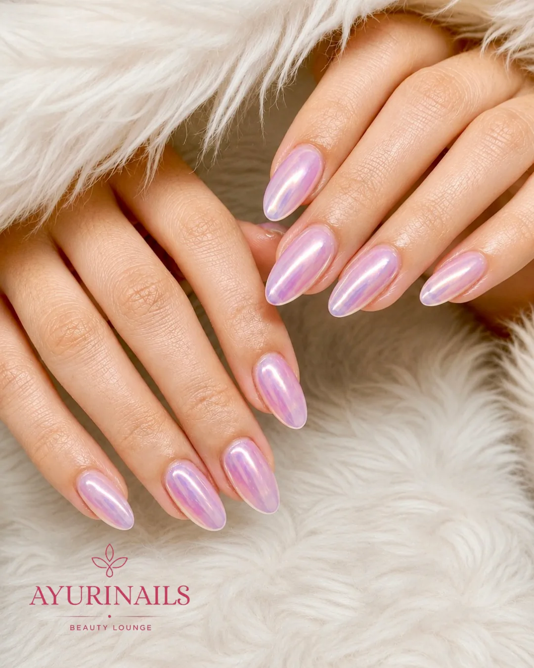 mirror-finish pink chrome nails, AyuriNails Beauty Lounge Makati